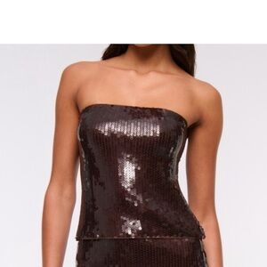 Abercrombie & Fitch Brown Sequin Top NWT